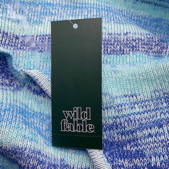 Wild Fable Women's Sleeveless Halter Striped Sweater Dress Medium Blue S… - Picture 4 of 7